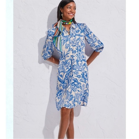 CAbi Dresses & Skirts - CAbi Athena Dress, Style 6149 women’s size large blue floral